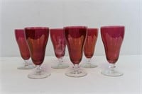 Vintage Handblown Red Goblets