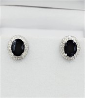 Blue Sapphire Earrings-New
