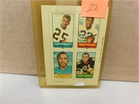 1969 Topps 4 In 1 Football Stamps
