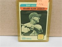 1973 Topps Grand Slam Leaders Lou Gehrig Card