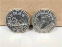 TWO COMMEMORATIVE COINS