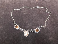 Vintage Cameo Rhinestone Necklace