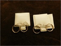 2 Pair Sterling Silver Earring Hoops