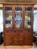 Bassett Art and Craft Style Hutch Cabinet