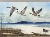 Anderson Indiana Artist Bixler Geese Watercolor