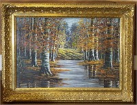 Walter Eyden Painting Autumn Landscape