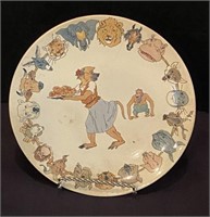 Antique Saareguemines Whimsical Animal Plate