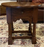 Small Round Broyhill Oak Table