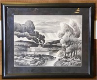 Two Framed Steamboat River Prints