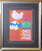 Signed Woodstock Music Poster