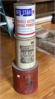 Three Advertising Tin Cans