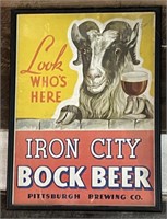 Iron City Bock Beer Advertising Sign