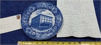 Mark Twain Hotel flow blue plate & Letter