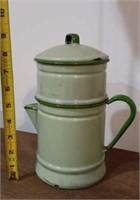 Mint green enamel coffee pot