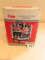 Coca-Cola action musical appr. 8-3/4" box NIB