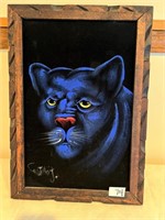 Black & blue cat picture appr. 14-1/2"x20-1/2"