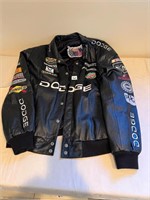 Dodge Jeff Hamilton Nascar leather jacket Lg