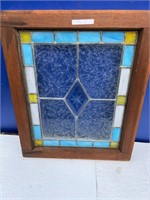 Vintage stained glass leaded window appr. 20"x25"