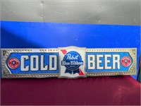 Pabst Blue Ribbon beer sign plastic/styrofoam back