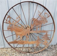 Wagon Wheel w/ Moose Metal Work