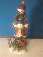 Holiday snowman figure with squirrel and rabbit 9