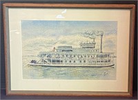 Pat Newby Paddlewheel Boat Watercolor
