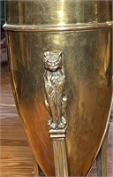 Hollywood Regency Cat Figure Brass Lamp