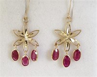 14K YELLOW GOLD 6 OVAL CUT RUBIES(1.6CT) FLOWER