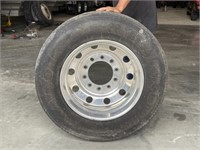 Good 24.5 Tire on Aluminum 10 Bolt Rim