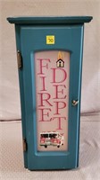 Wood Fire Dept Small Blue Cabinet