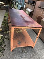 (2) metal workbench tables