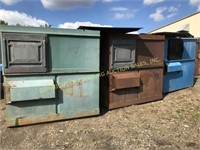 (3) 8 yd front load steel dumpsters