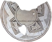 Nested Fan Element Geometric Mimbres Bowl
