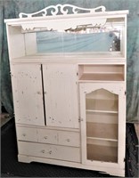 VINTAGE SHABBY CHIC DISPLAY CABINET WITH STORAGE