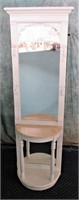 VINTAGE SHABBY CHIC HALL TREE WITH MIRROR