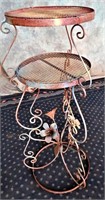 2 TIER ORNAMENTAL IRON OUTDOOR PLANT STAND