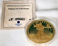 AMERICAN MINT US COIN PROOF GOLD PLATED
