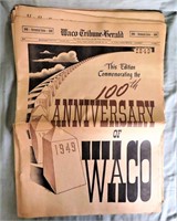 VINTAGE 1949 WACO NEWSPAPER 100TH ANNIVERSARY