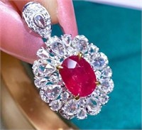 2ct Mozambique ruby pendant in 18K gold