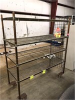 Metal shelving unit on wheels - No Shipping