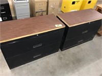 (2) 2-Drawer lateral file cabinets w/ block tops