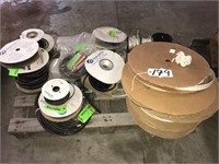 Skid of assorted spools of cable & wiring - No