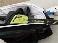 Puolain P3314 14" gas chain saw in cooler bag (