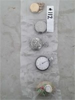 5 stop watches assorted metals