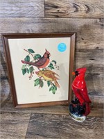 Framed Cardinal & Wild Cherry & Cardinal Decanter
