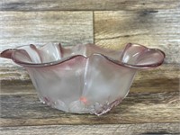 Vintage Mikasa Rosella Frosted Pink Bowl