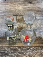 2 Glass Liquor Decanters
