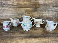 6 Floral Pitcher/Creamers