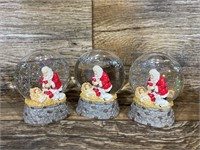3 Santa & Baby Snow Globes