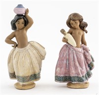 Lladro Porcelain "Little Peasant Girls", 2